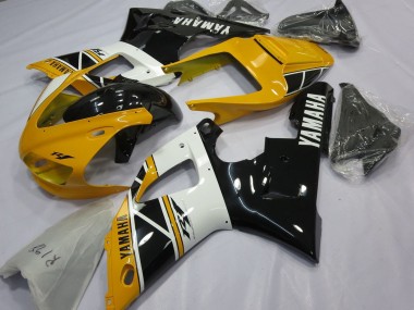 Shop 1998-1999 Yamaha YZF 1000 R1 Motorcycle Fairings - Yellow White Glossy Black