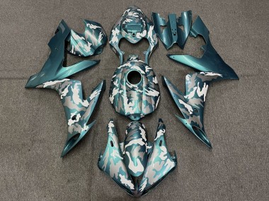 Shop 2004-2006 Yamaha YZF 1000 R1 Motorcycle Fairings - Teal Green White Grey Camouflage