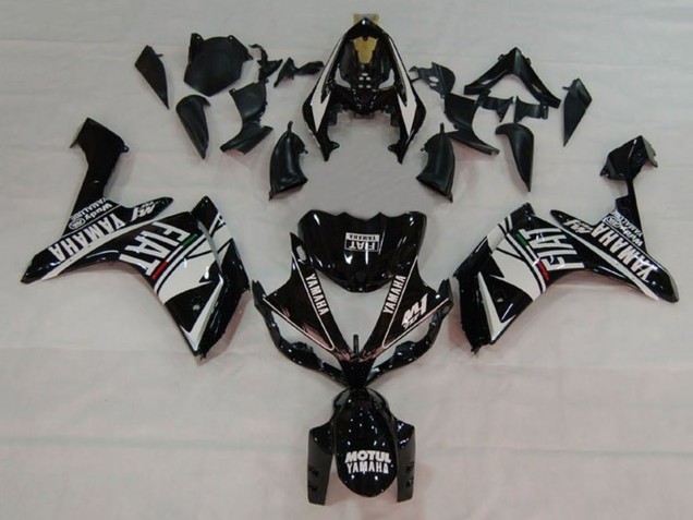 2007-2008 Yamaha YZF 1000 R1 Motorcycle Fairings - White Black Fiat