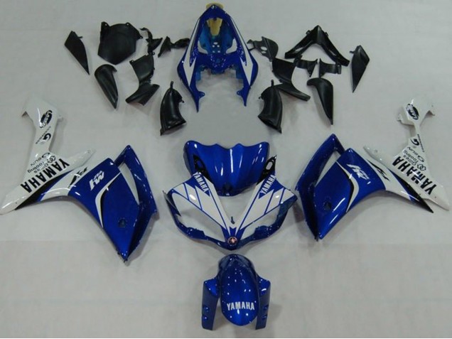 2007-2008 Yamaha YZF 1000 R1 Motorcycle Fairings - Blue White Black M1