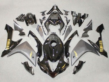 Shop 2007-2008 Yamaha YZF 1000 R1 Motorcycle Fairings - Grey Glossy Black Gold Decal
