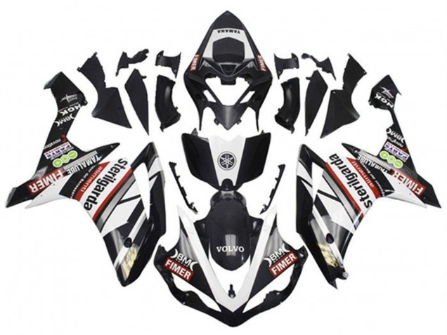 2007-2008 Yamaha YZF 1000 R1 Motorcycle Fairings - White Red Black Volvo Fimer Yamalube Sterilgarda