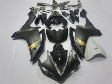 Shop 2007-2008 Yamaha YZF 1000 R1 Motorcycle Fairings - Glossy Black Matte Black Gold Decal
