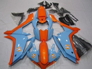 Shop 2007-2008 Yamaha YZF 1000 R1 Motorcycle Fairings - Light Blue Orange Gulf