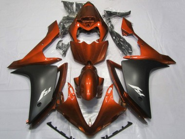 Shop 2007-2008 Yamaha YZF 1000 R1 Motorcycle Fairings - Orange Matte Black