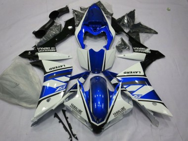 Shop 2007-2008 Yamaha YZF 1000 R1 Motorcycle Fairings - White Blue Black Layerd