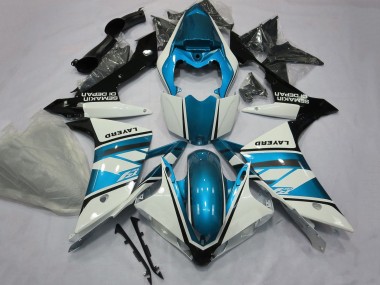 Shop 2007-2008 Yamaha YZF 1000 R1 Motorcycle Fairings - White Light Blue Black Layerd