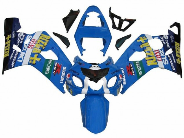 2004-2005 Suzuki GSXR 600 / GSXR 750 Motorcycle Fairings - Blue Green Black Yellow Rizla