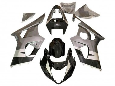 Shop 2004-2005 Suzuki GSXR 600 / GSXR 750 Motorcycle Fairings - Silver Glossy Black