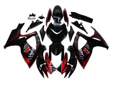 Shop 2006-2007 Suzuki GSXR 600 / GSXR 750 Motorcycle Fairings - Glossy Black Red