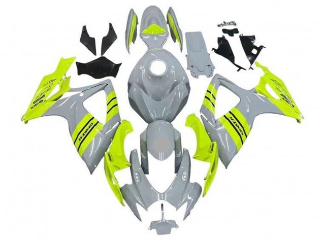 2006-2007 Suzuki GSXR 600 / GSXR 750 Motorcycle Fairings - Grey Neon Yellow
