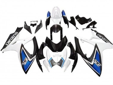Shop 2006-2007 Suzuki GSXR 600 / GSXR 750 Motorcycle Fairings - White Blue Matte Black