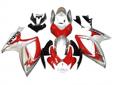 Shop 2006-2007 Suzuki GSXR 600 / GSXR 750 Motorcycle Fairings - Silver Red Black