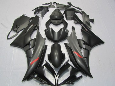 Shop 2006-2007 Yamaha YZF R6 Motorcycle Fairings - Matte Black Red Decals