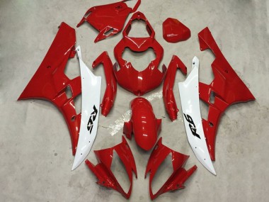 Shop 2006-2007 Yamaha YZF R6 Motorcycle Fairing Kits - White Red
