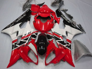 Shop 2006-2007 Yamaha YZF R6 Motorcycle Fairings - Red White Glossy Black Michelin Motul