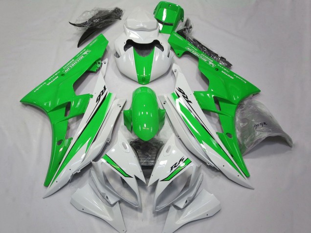 2006-2007 Yamaha YZF R6 Motorcycle Fairings - White Green