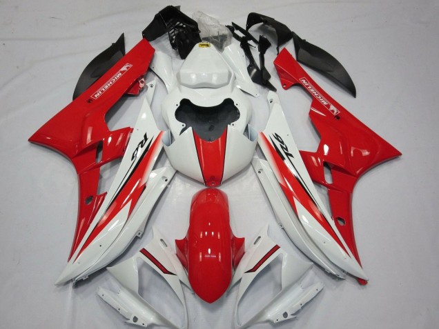 2006-2007 Yamaha YZF R6 Motorcycle Fairings - White Red