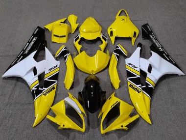 Shop 2006-2007 Yamaha YZF R6 Motorcycle Fairings - Yellow White Glossy Black Motul Michelin