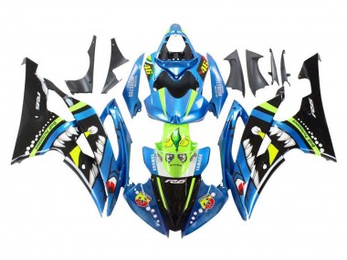 Shop 2008-2016 Yamaha YZF R6 Motorcycle Fairings - Blue Green Glossy Black Shark