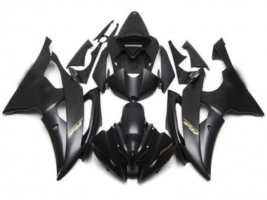 Shop 2008-2016 Yamaha YZF R6 Motorcycle Fairings - Matte Black Gold Decals