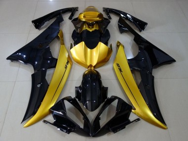 Shop 2008-2016 Yamaha YZF R6 Motorcycle Fairings - Gold Glossy Black