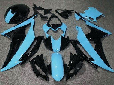 Shop 2008-2016 Yamaha YZF R6 Motorcycle Fairings - Light Blue Glossy Black