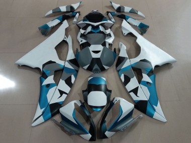 Shop 2008-2016 Yamaha YZF R6 Motorcycle Fairing - White Blue Grey Black Camouflage