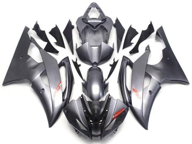 2008-2016 Yamaha YZF R6 Motorcycle Fairings - Grey Red Decals