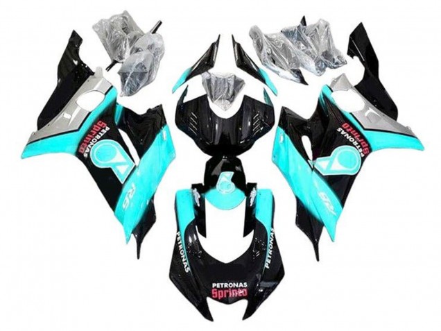 2017-2025 Yamaha YZF R6 Motorcycle Fairings - Turquoise Blue Glossy Black Petronas