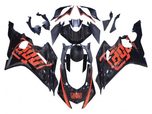 2017-2025 Yamaha YZF R6 Motorcycle Fairings - Glossy Black Red AGV
