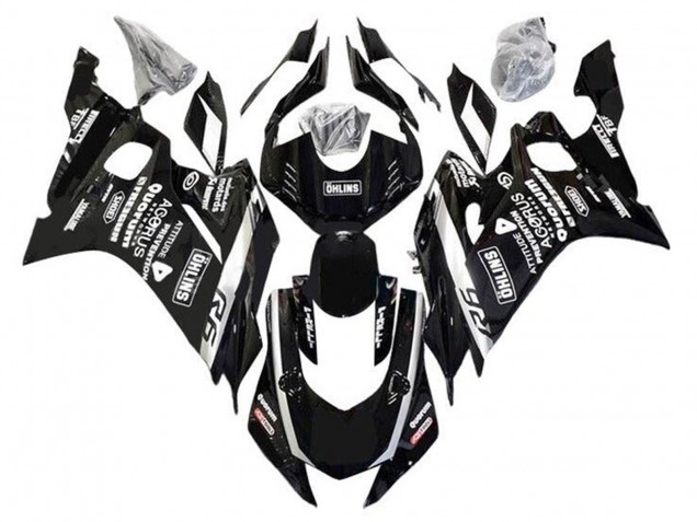 2017-2025 Yamaha YZF R6 Motorcycle Fairings - Black White Ohlins
