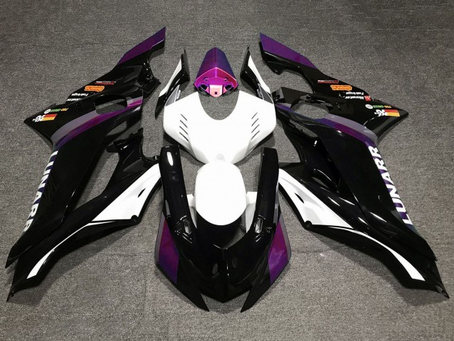 2017-2025 Yamaha YZF R6 Motorcycle Fairings - White Purple Glossy Black