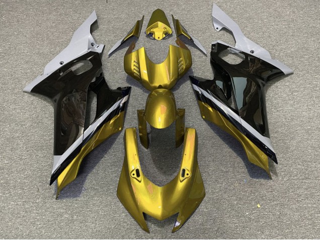 2017-2025 Yamaha YZF R6 Motorcycle Fairings - Grey Gold Glossy Black
