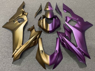 Shop 2017-2025 Yamaha YZF R6 Motorcycle Fairings - Matte Gold Purple Split