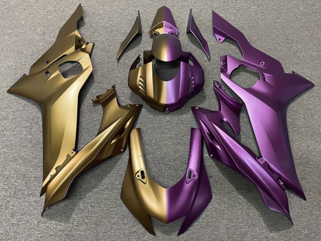 2017-2025 Yamaha YZF R6 Motorcycle Fairings - Matte Gold Purple Split