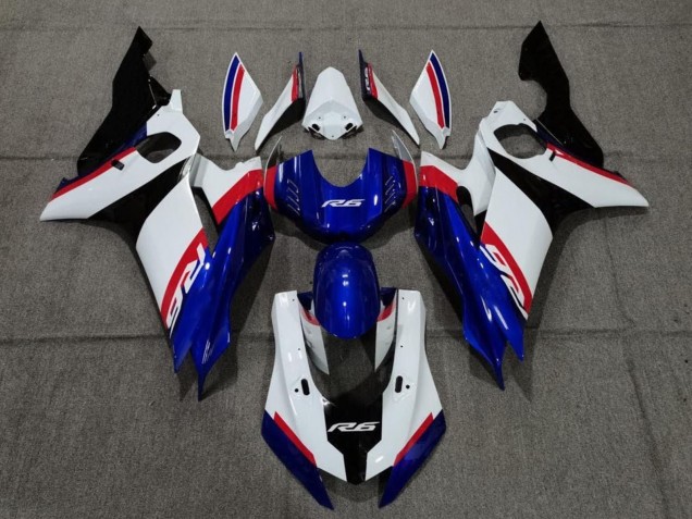 2017-2025 Yamaha YZF R6 Motorcycle Fairing - White Red Blue Black
