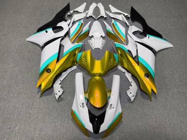 Shop 2017-2025 Yamaha YZF R6 Motorcycle Fairings - White Blue Gold Black