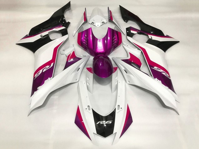 2017-2025 Yamaha YZF R6 Motorcycle Fairings - White Red Purple Black
