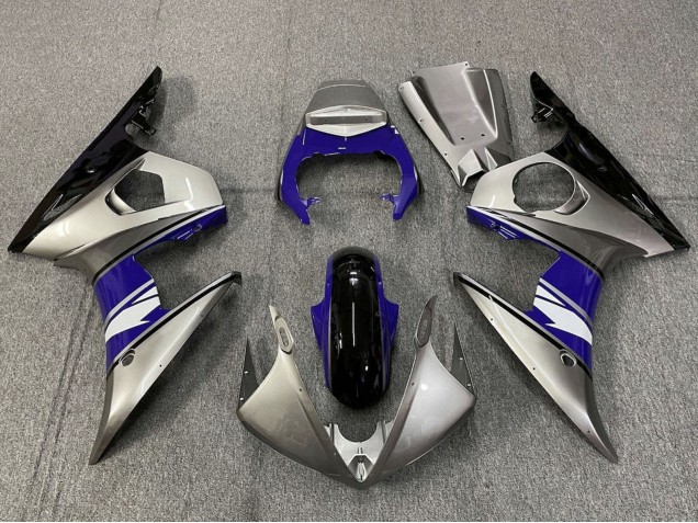 2005 Yamaha YZF R6 Motorcycle Fairings - Silver Blue Black White