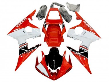 Shop 2003-2004 Yamaha YZF R6 Motorcycle Fairings - Red White Glossy Black Stripe