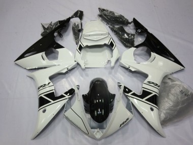 Shop 2003-2004 Yamaha YZF R6 Motorcycle Fairings - White Glossy Black