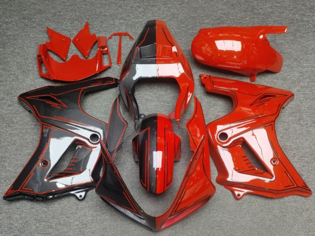 2003-2013 Suzuki SV650 Motorcycle Fairings - Glossy Red Carbon Fiber