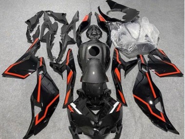 Shop 2019-2025 Kawasaki ZX4R ZX-4RR Motorcycle Fairings - Faux Carbon Fiber Black Red