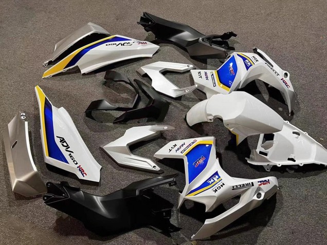 2022-2024 Honda ADV160 Motorcycle Fairings - White Blue Yellow HRC