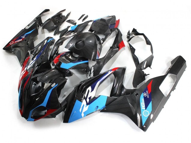 2015-2016 BMW S1000RR Motorcycle Fairings - Blue Red Carbon Fiber