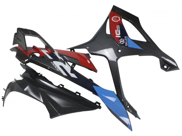2023-2024 BMW S1000RR Motorcycle Fairings - Blue Red Carbon Fiber