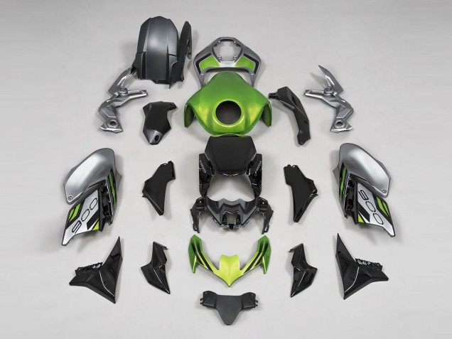 2020-2024 Kawasaki Z900 Motorcycle Fairings - Green Black Grey