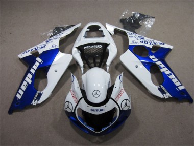 Shop 2000-2002 Suzuki GSXR 1000 Motorcycle Fairings - White Blue Jordan Motul