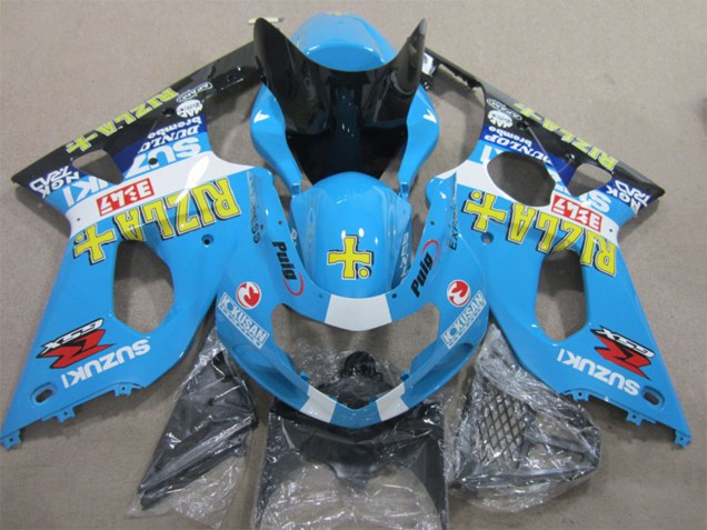 2000-2002 Suzuki GSXR 1000 Motorcycle Fairings - Blue Yellow White Black Rizla